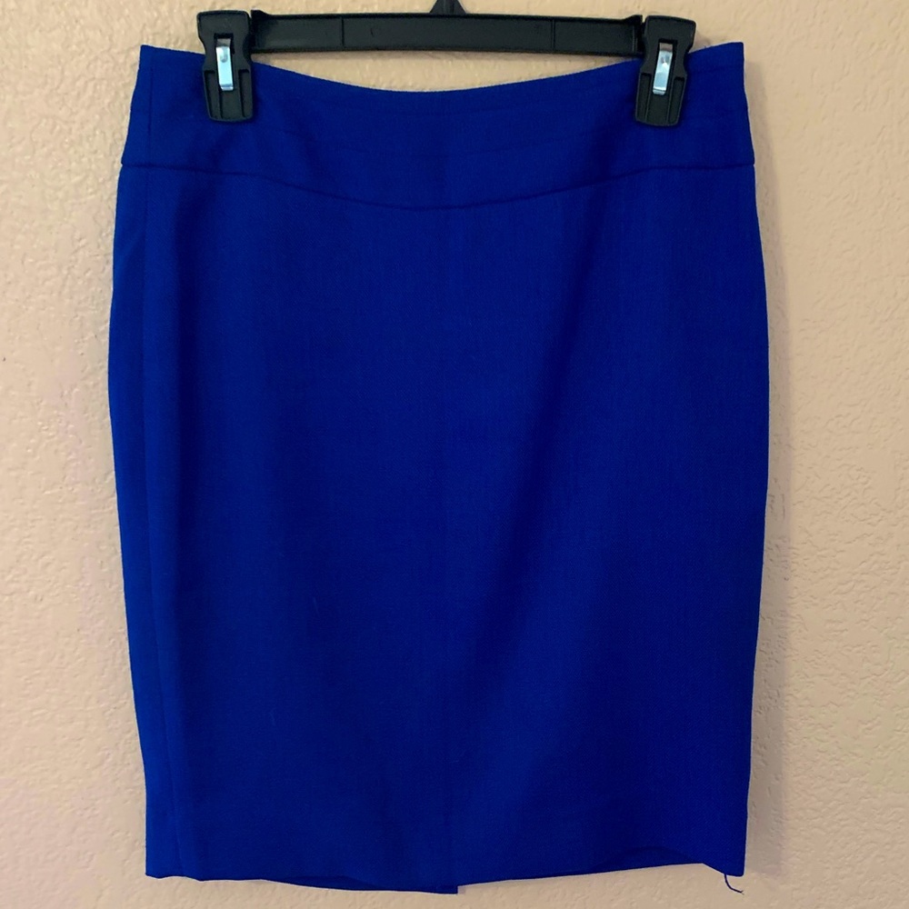 Woven Cobalt Pencil Skirt